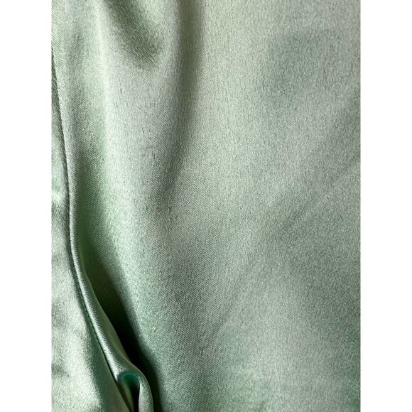 Aliette Green Silk Wide Leg Pants 4 - Picture 12 of 15